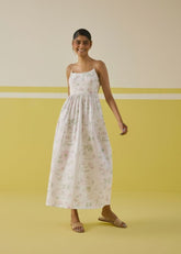 A Model Wearing Multicolor Organic Cotton Sweet Sunshine Organic Cotton Maxi Dress , curated by Only Ethikal